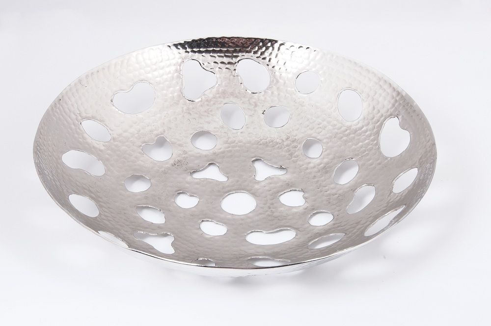 Contemporary Nickel Fruit Bowl