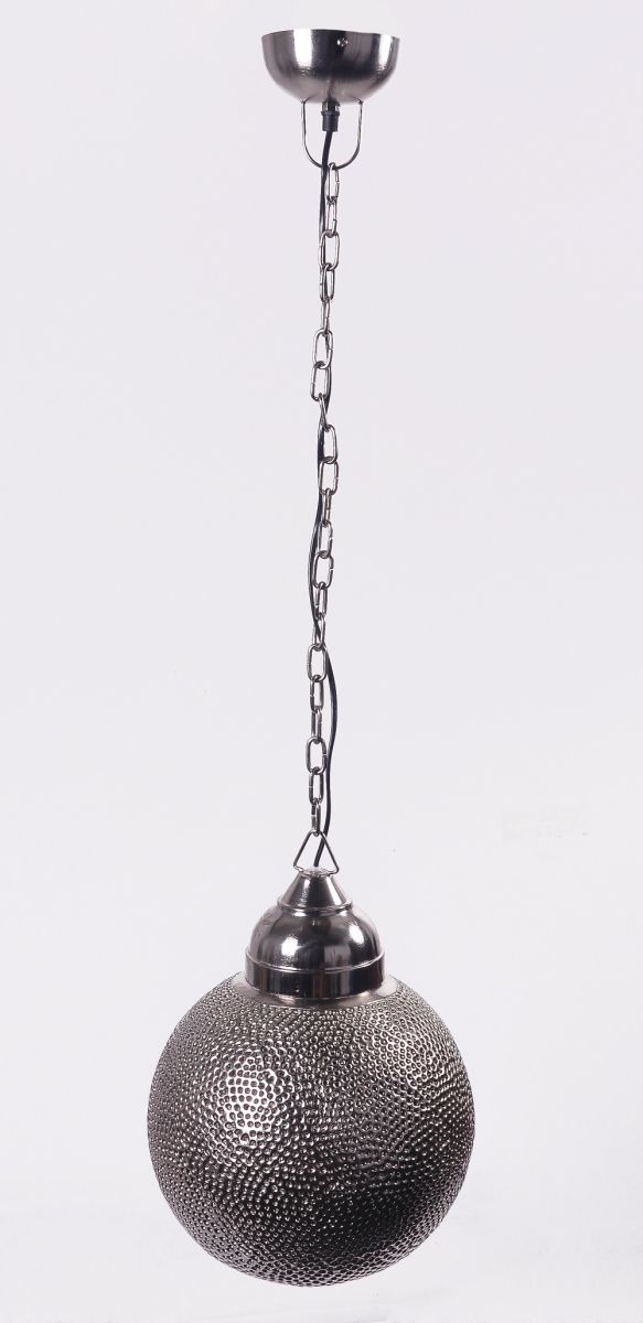 "Santorani" Perforated Nickel Ball Pendant Light 