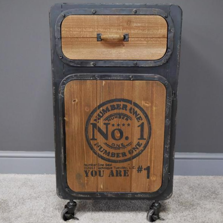 "No 1" Industrial Bedside Cabinet in Situ