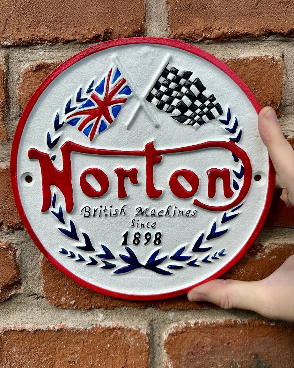 Cast Iron Norton British Motorbikes Wall Sign