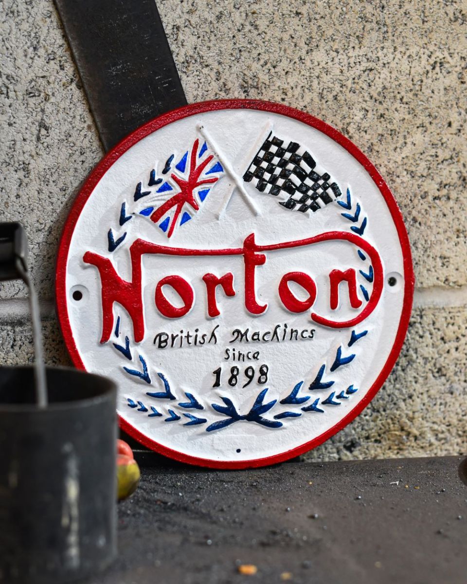 Norton British Vintage Style Cast Iron Sign
