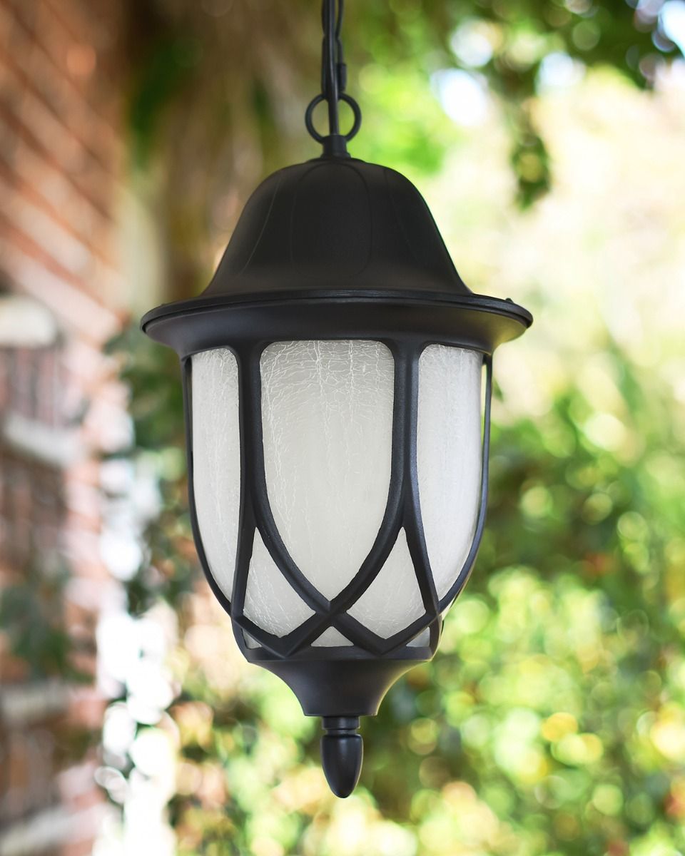 "Oakham" Chain Hanging Light in Situ in a Porch