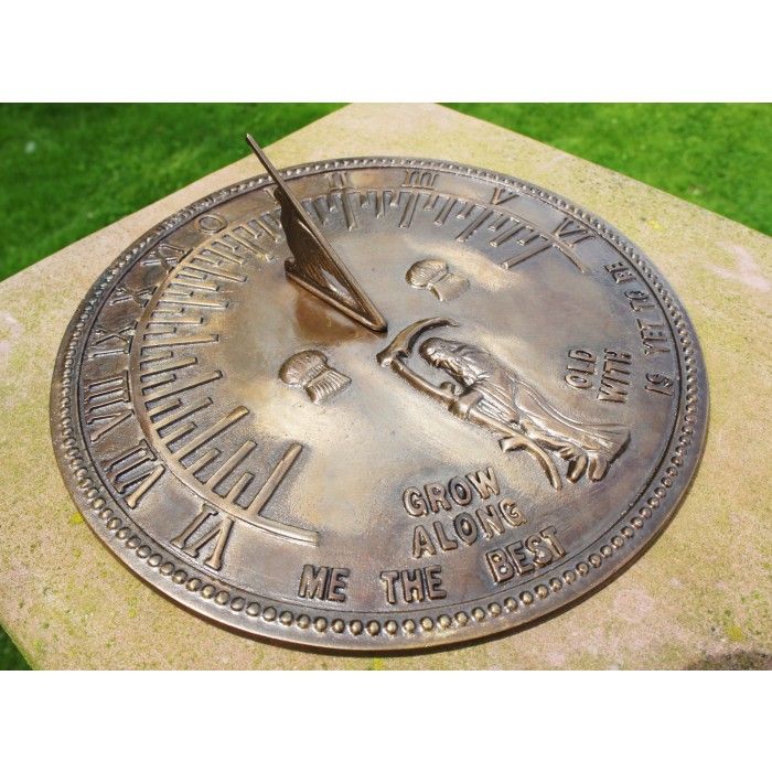 Antique Brass "Old Father Time" Sundial - 450mm