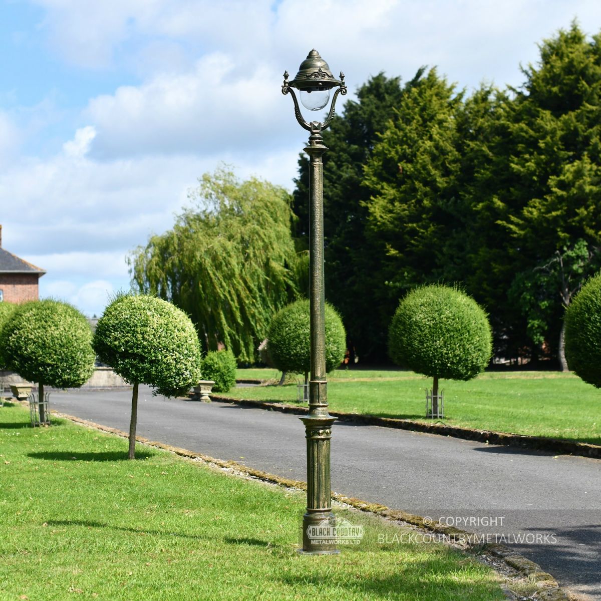 Olive Green Opulent Cast Iron Lamp Post