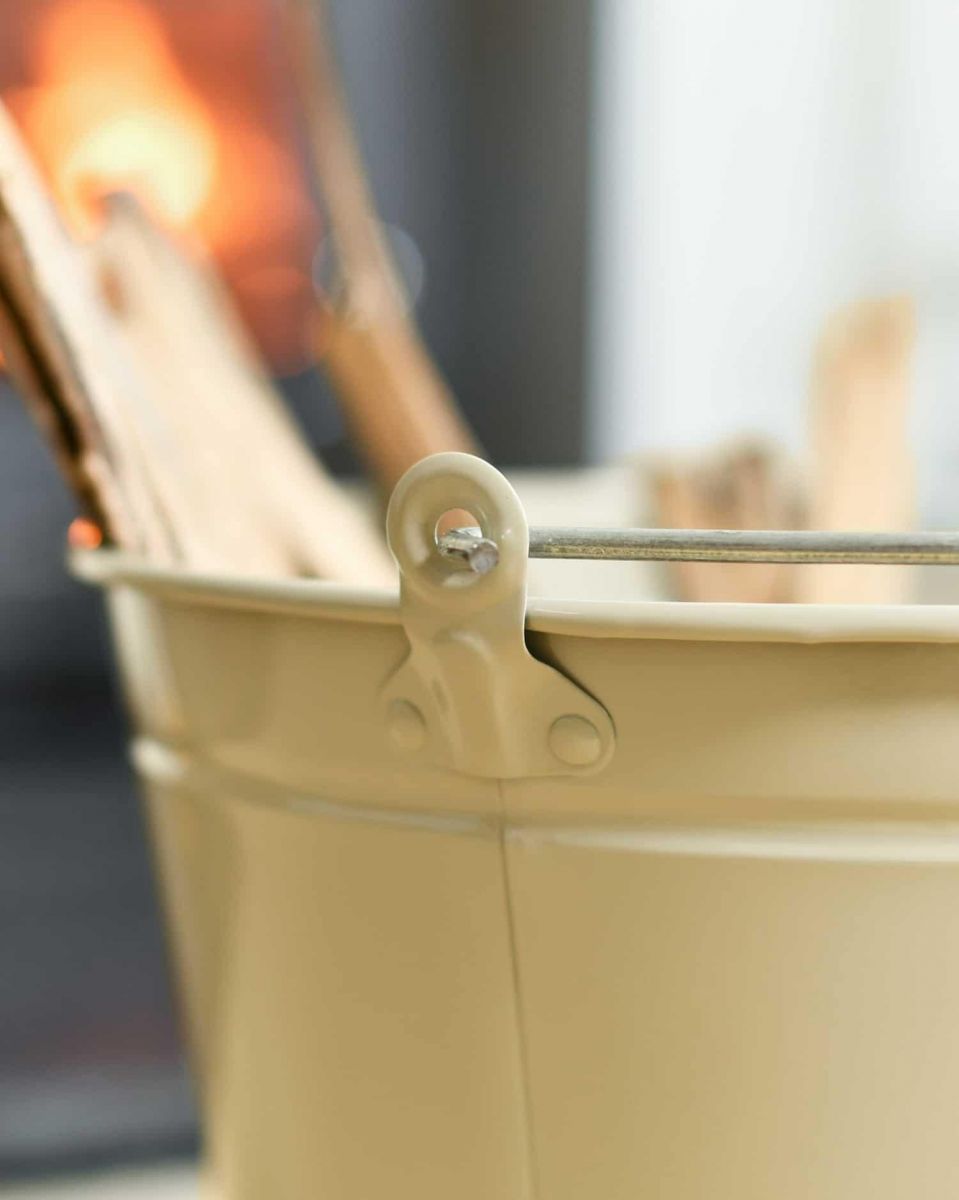 Close-Up of 30cm Olive Kindling Bucket