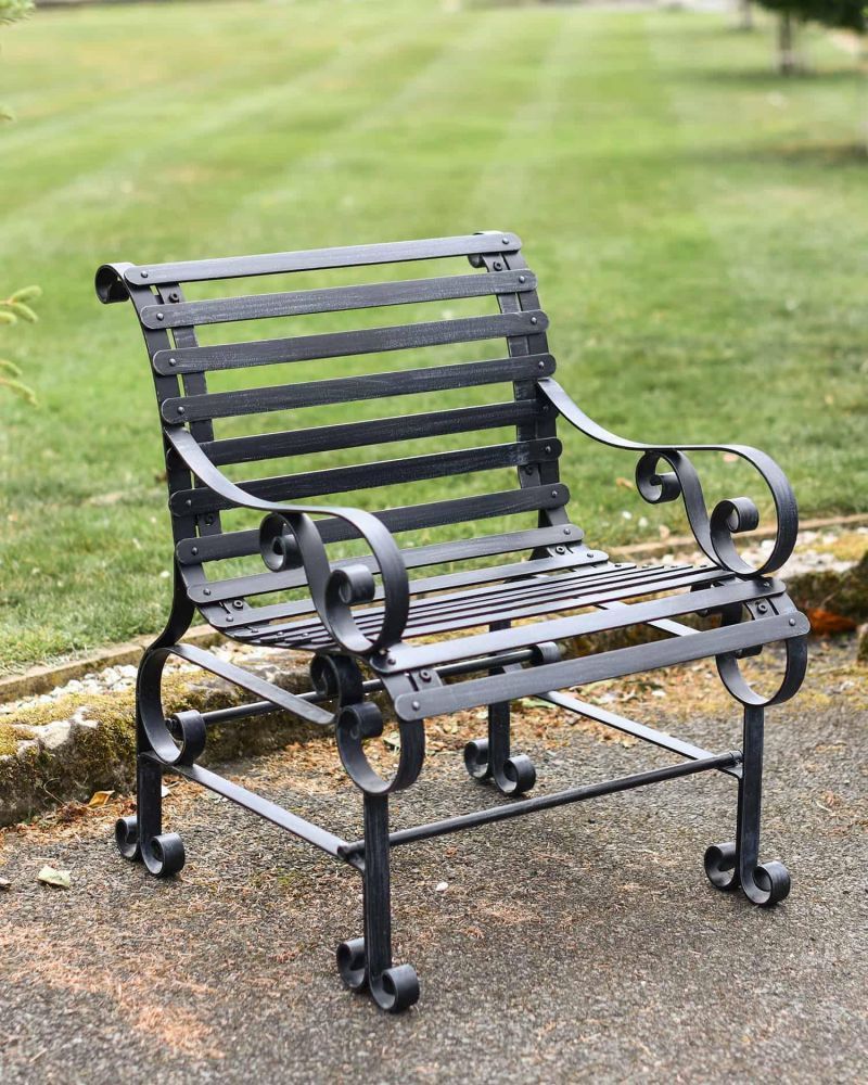 "Chatham" One Seater Park Bench - Black