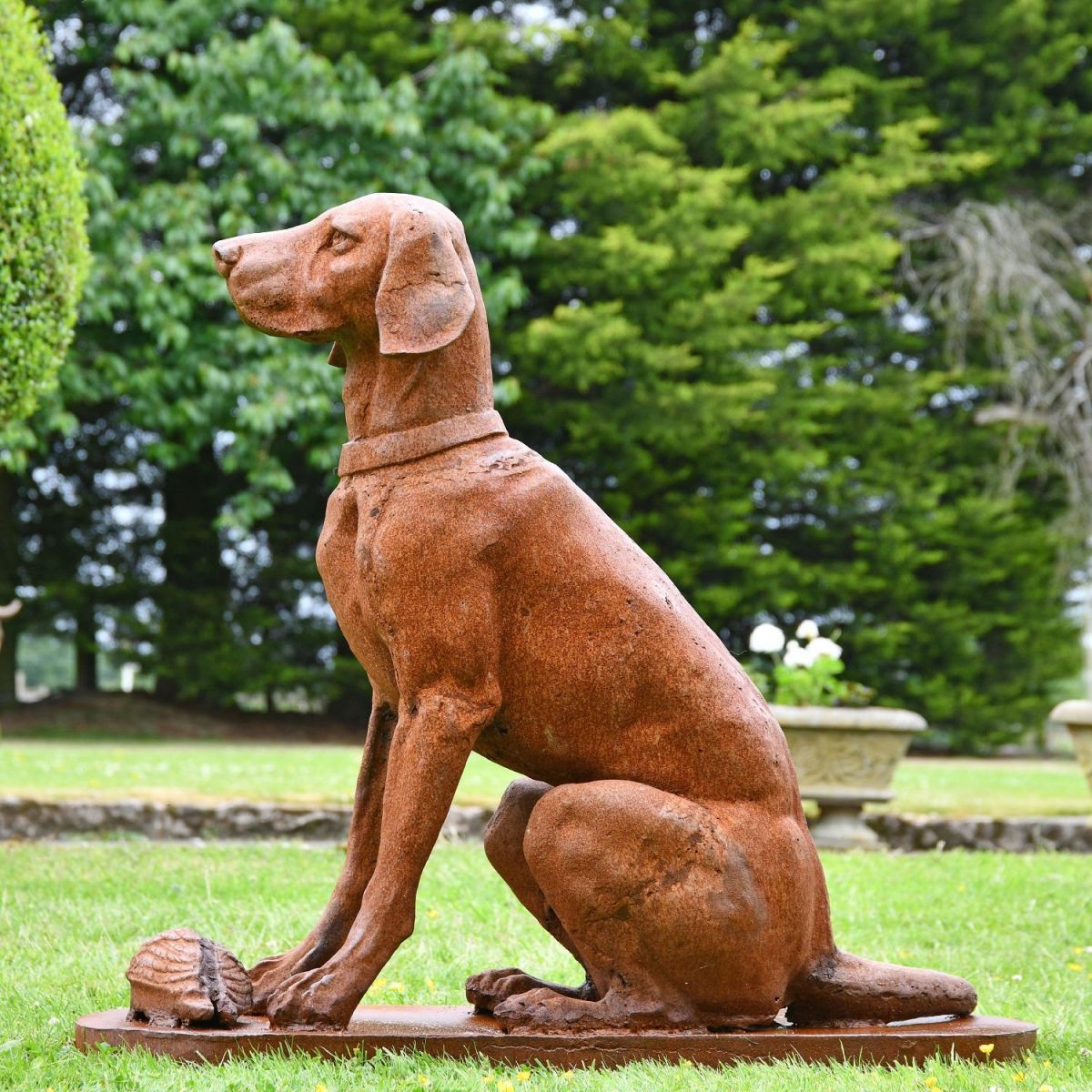 Side view of "The Duke" Garden Sculpture 