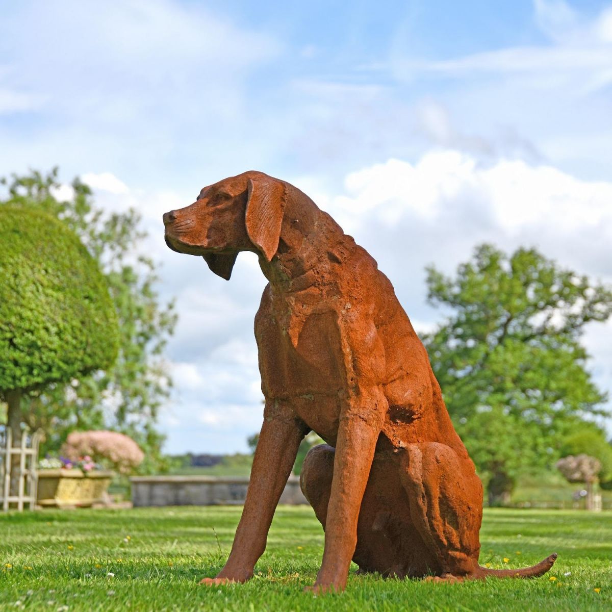 "Farmstead Hound" Dog Sculpture 
