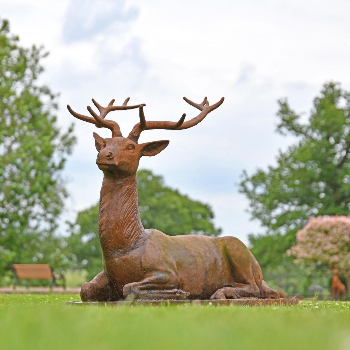Cast Iron Stag Sculpture 