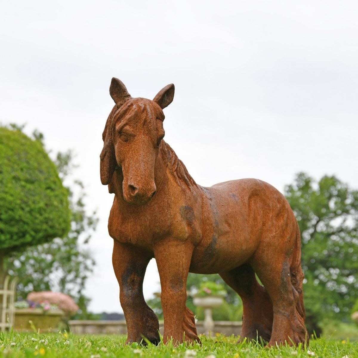 Miniature Cast Iron Pony Sculpture in a Rustic Finish