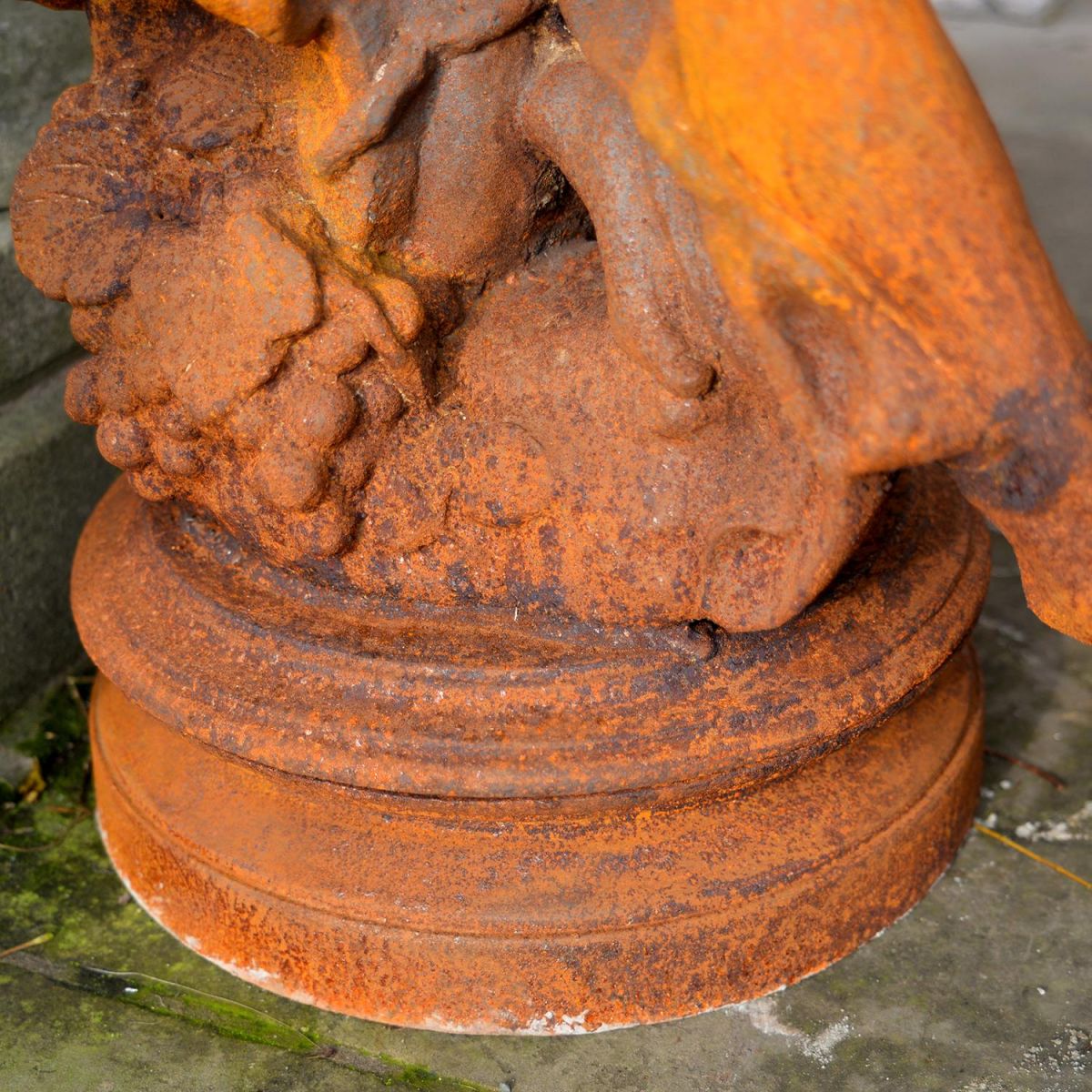 Base of the Rustic Cast Iron Greek Lady & Vase Sculpture