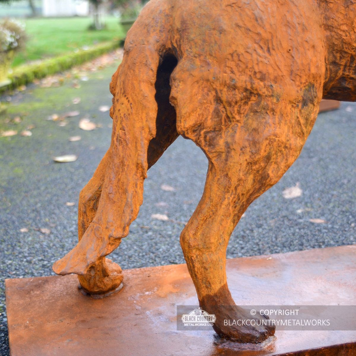 Rustic Cast Iron Wolf Sculpture "Surveying His Kingdom"