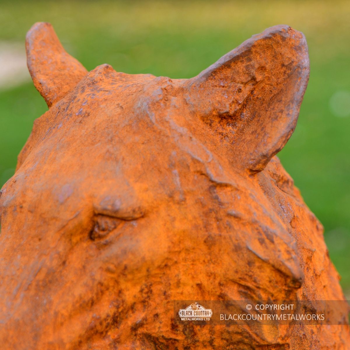 Rustic Cast Iron Wolf Sculpture "Surveying His Kingdom"