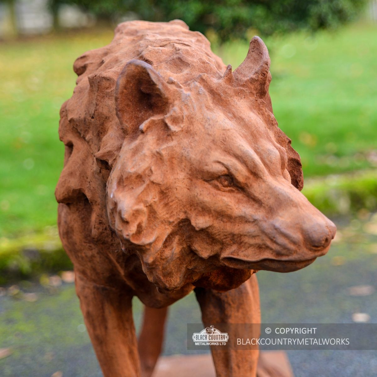 Wolf Sculpture Finished in a Cast Iron