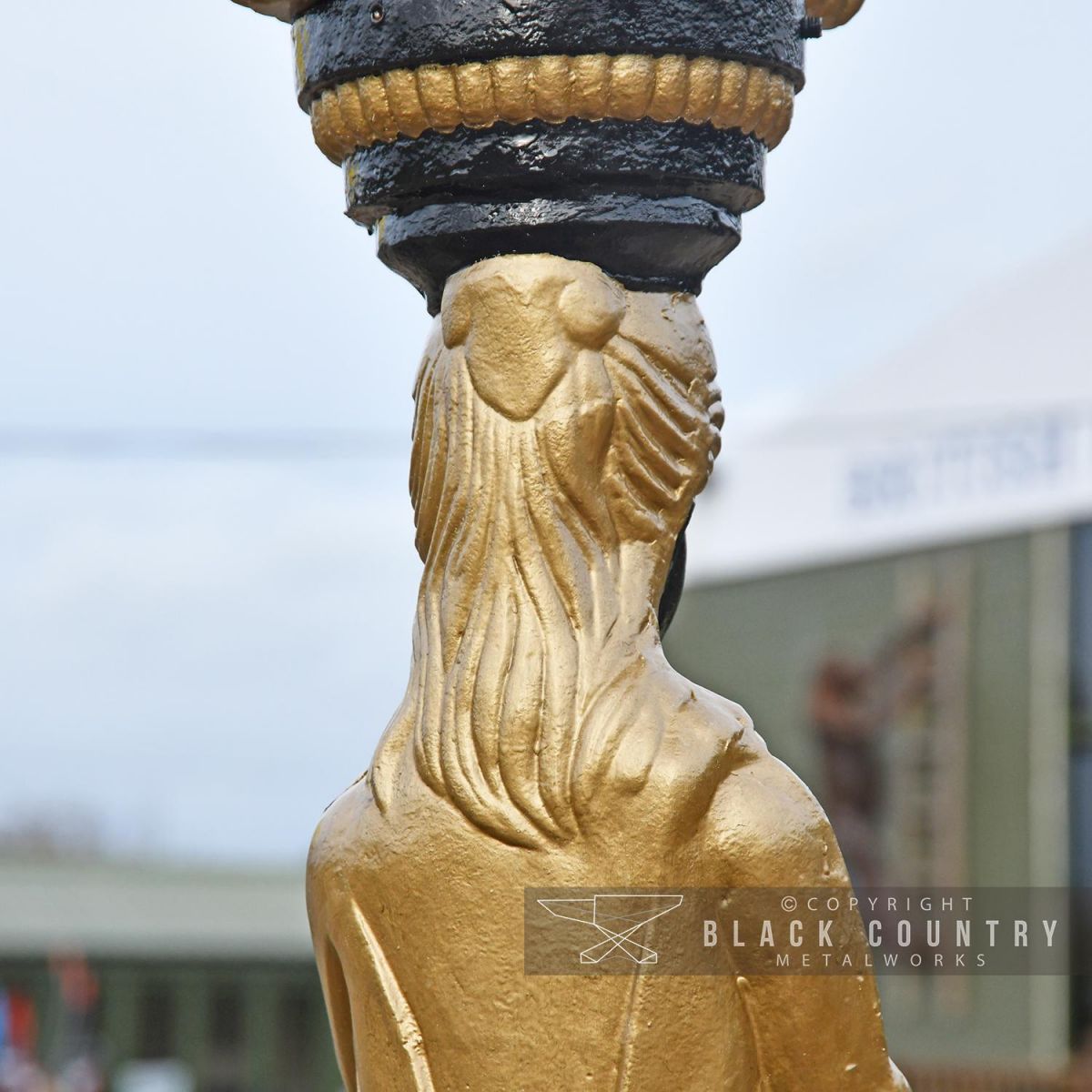 View of the Back of the "Lady Hestia" Cast Iron Statue Column