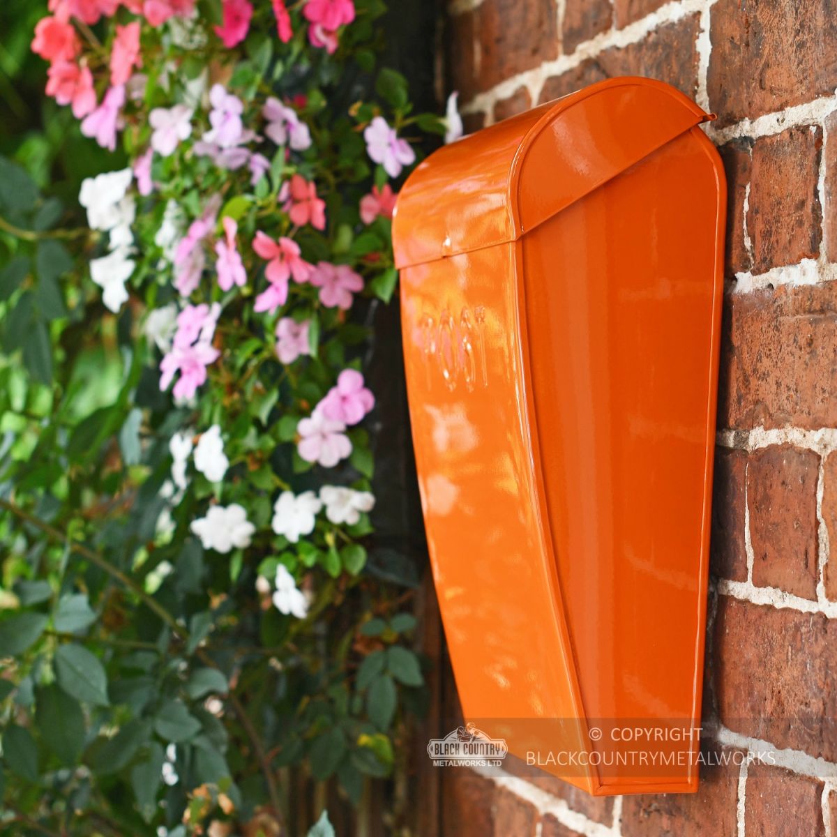 Orange Wall Mounted Post and Parcel Box
