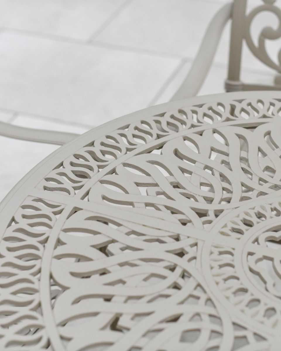 Ornate Pattern on Oval Garden Table Ornate Pattern on Oval Garden Table