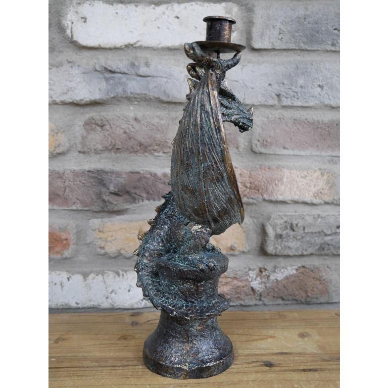Ornate Dragon Candle Holder Side View