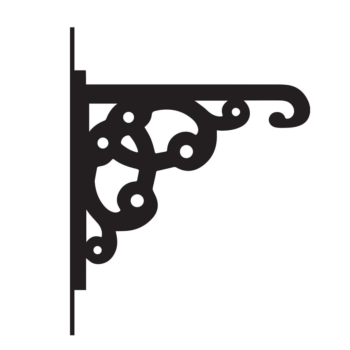 Ornate Heavy Duty Hanging Basket Bracket Finished in Black