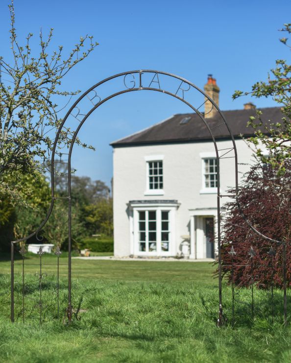 Ornate "Herb Garden" Natural Lacquer Rose Arch  Ornate "Herb Garden" Natural Lacquer Rose Arch