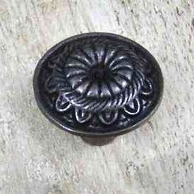 Round Ornate Iron Cabinet Knob View From Above