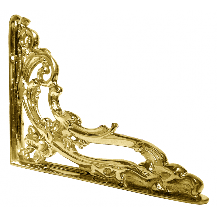 Ornate “Victorian Amalina” Scroll Bracket Finished in a Polished Brass