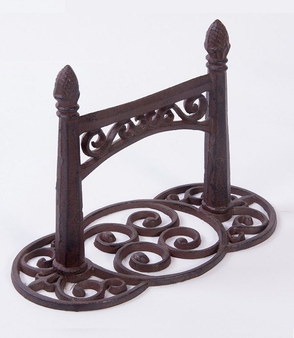 Rustic Cast Iron Scroll Design Boot Scraper