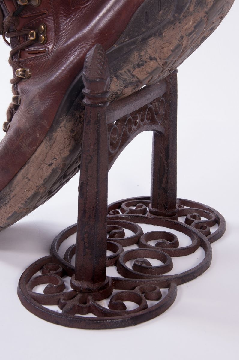 Rustic Cast Iron Scroll Design Boot Scraper
