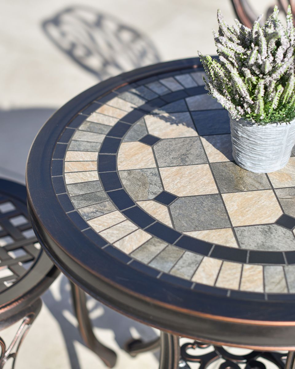 Close-up of the Mosaic Design on the top of the Table Top