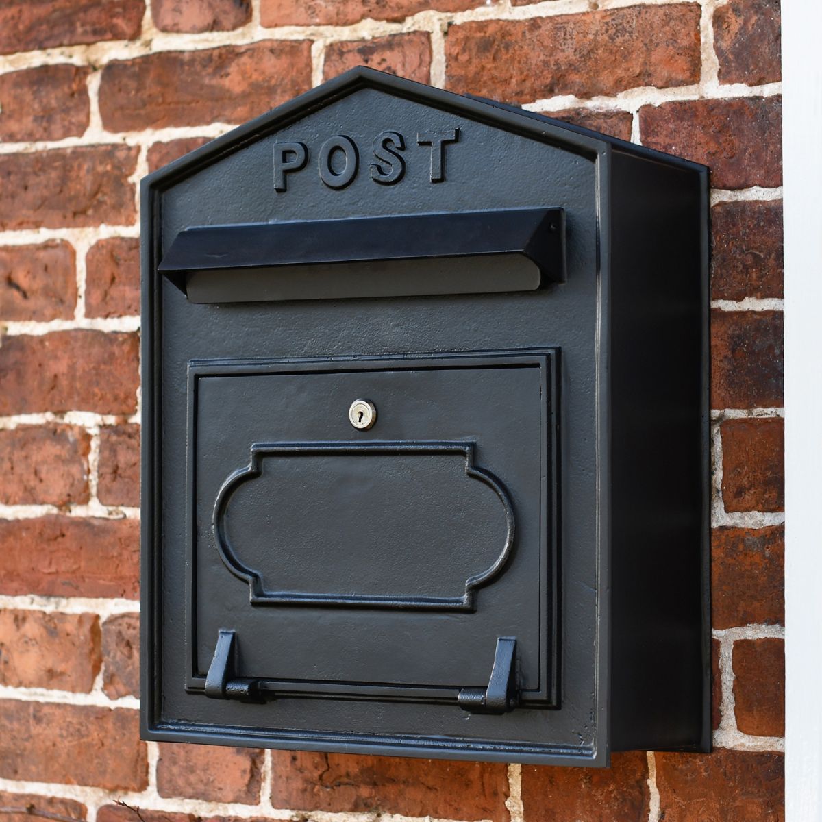 All Black Painted Finish "Osteler Oppulence" Mounted Post Box 