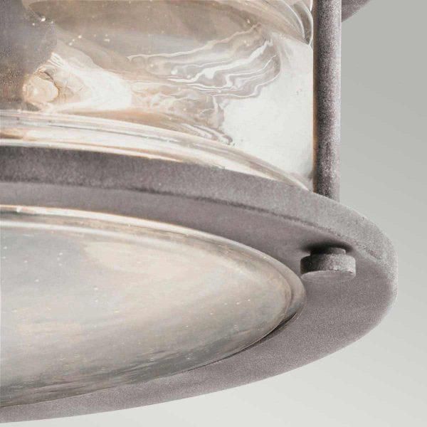 Close-Up of Outdoor Bantam Bay Ceiling Flush Light