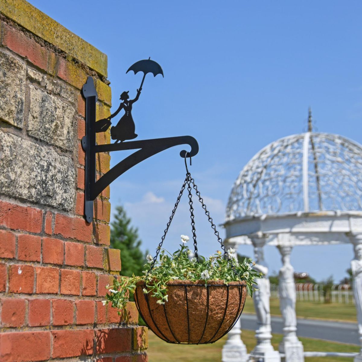 Coco-Lined Hanging Basket Planter in Situ