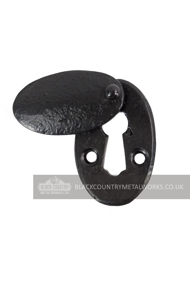 Oval Black Iron Covered Escutcheon