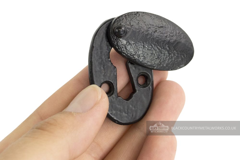 Oval Black Iron Covered Escutcheon