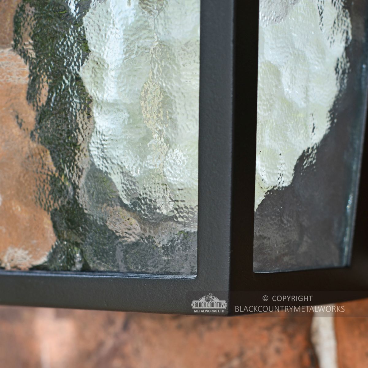 Oxford Traditional Flush Outdoor Half Wall Lantern Close Up