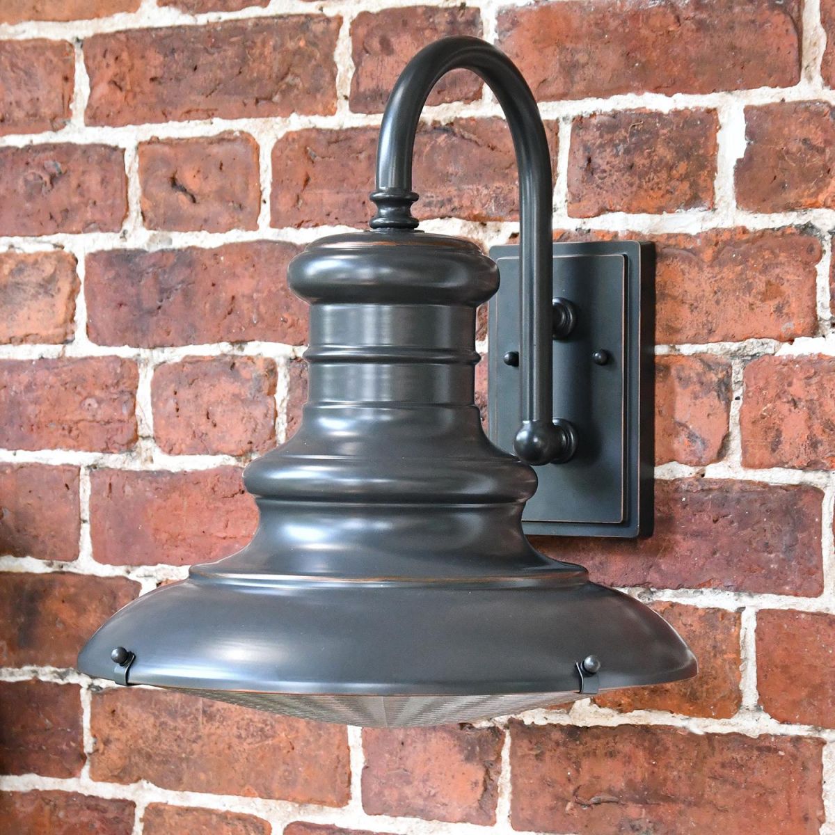 Traditional Railway Style Wall Light Finished in Bronze Traditional Railway Style Wall Light Finished in Bronze