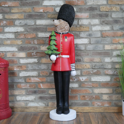 Painted Christmas Royal Bear Guard Ornament in Situ