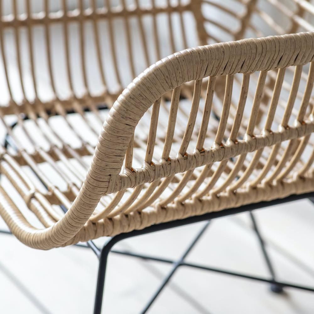 Close-up of the Polyethylene "Bamboo" on the Dining Chair