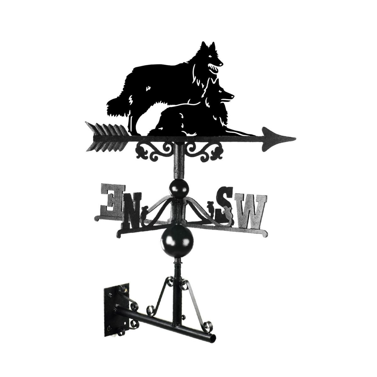 Mounted Pair of Belgian "Tervuren " Shepherds Dog Weathervane Mounted Pair of Belgian "Tervuren " Shepherds Dog Weathervane