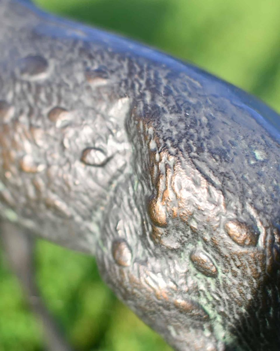 Close-Up of Spotted Design & Verdigris Finish