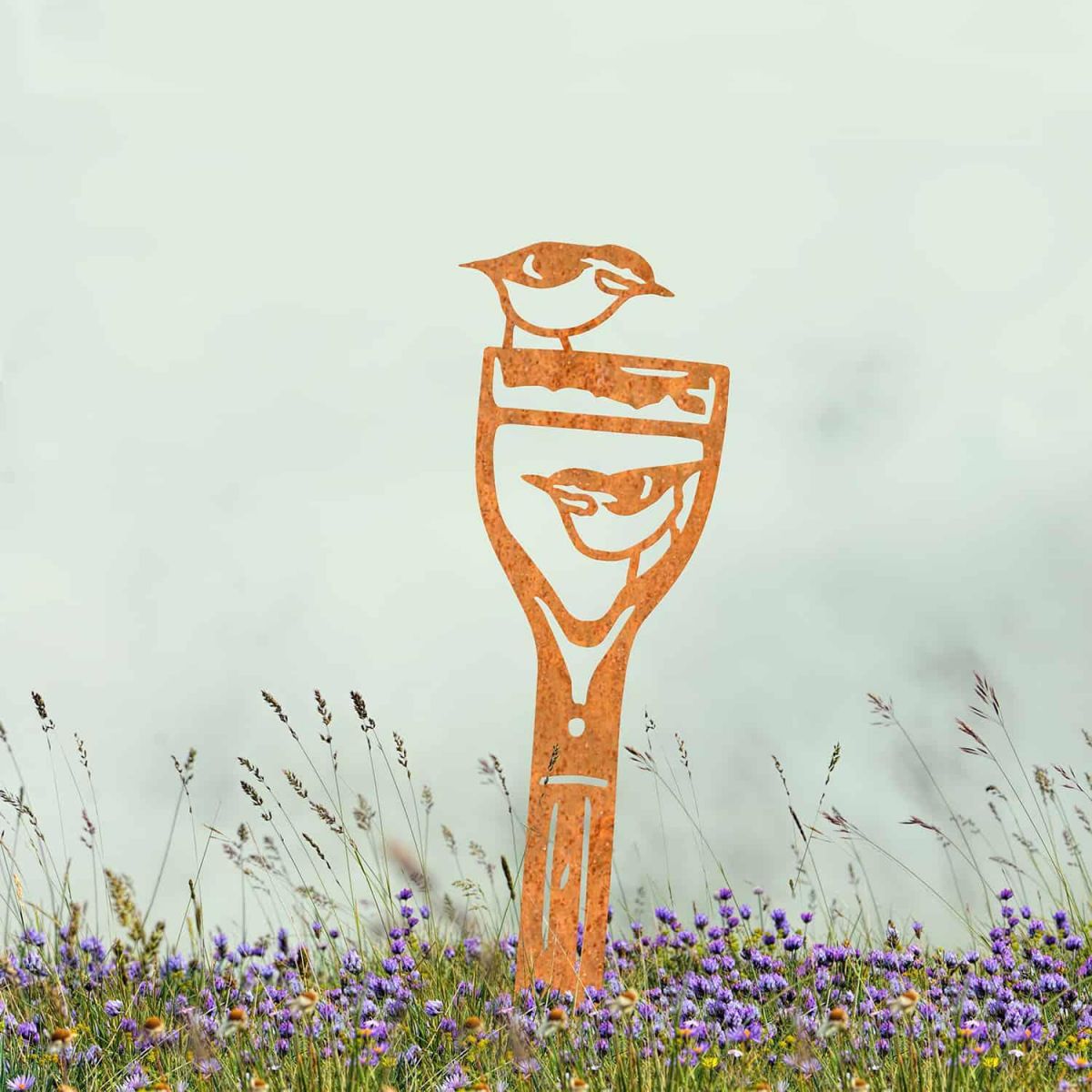 Rustic Sheet Steel Silhouette with Pair of Nuthatches Design Rustic Sheet Steel Silhouette with Pair of Nuthatches Design