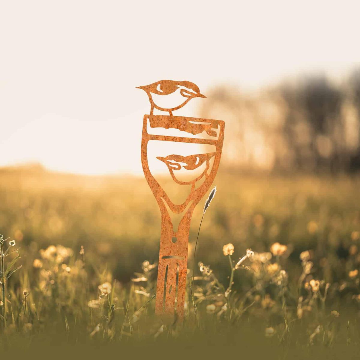 Pair of Nuthatches Sheet Steel Silhouette in Rustic Finish Pair of Nuthatches Sheet Steel Silhouette in Rustic Finish