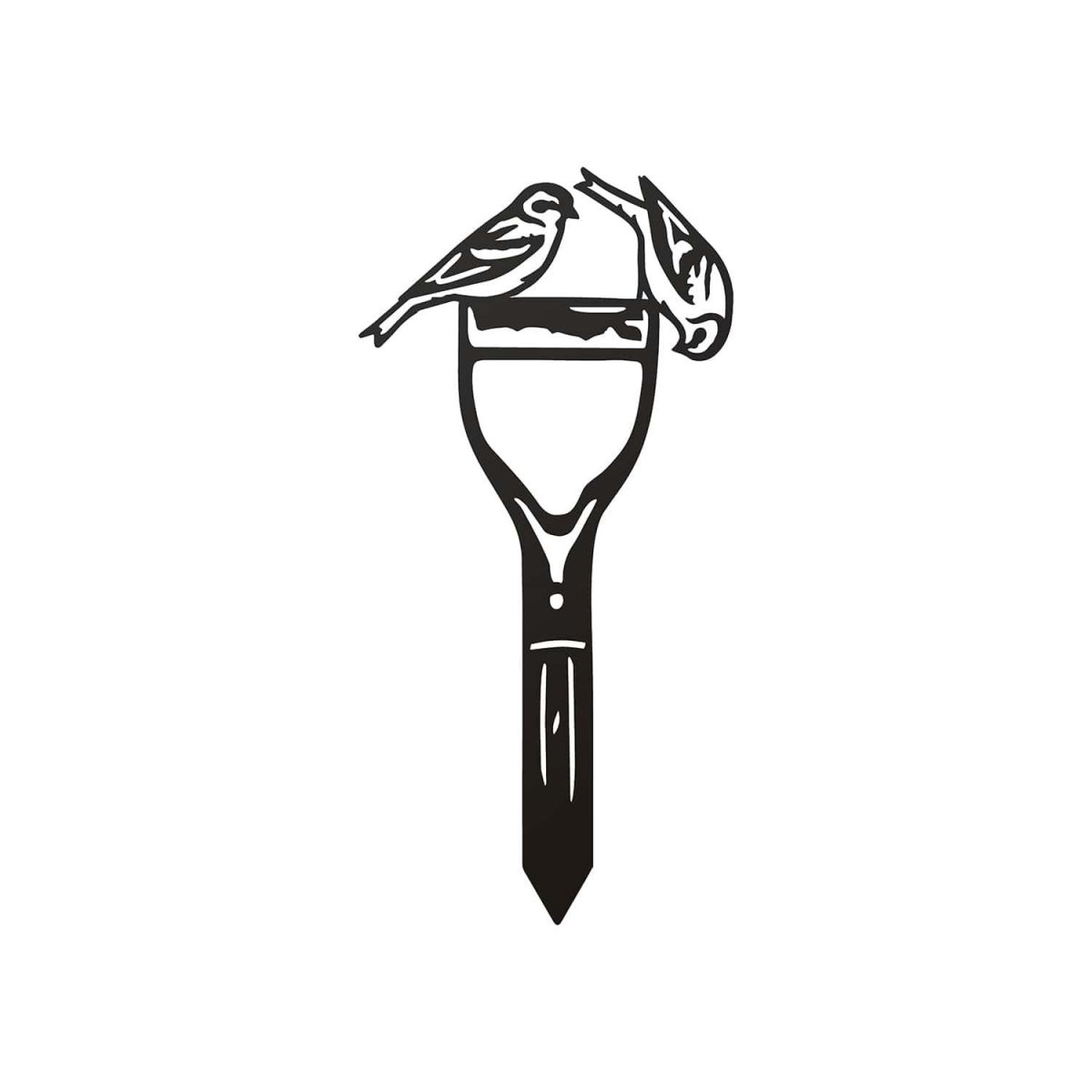 Close-Up of Pair of Siskins Sheet Steel Silhouette in Black Finish Close-Up of Pair of Siskins Sheet Steel Silhouette in Black Finish