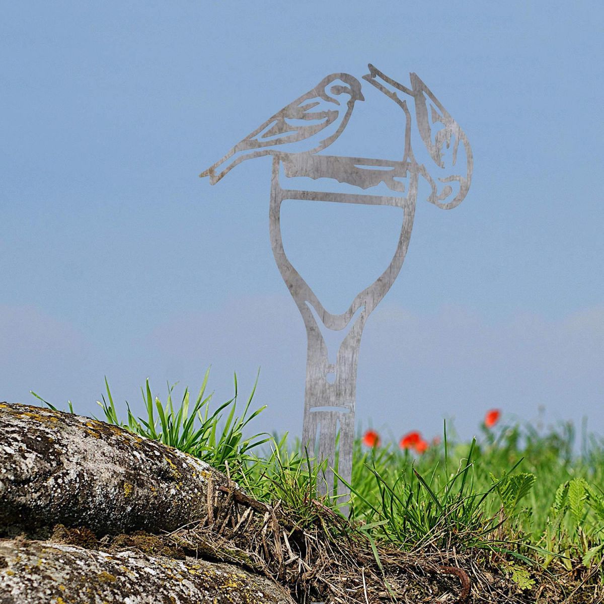 Pair of Siskins Sheet Steel Silhouette in Natural Steel Finish