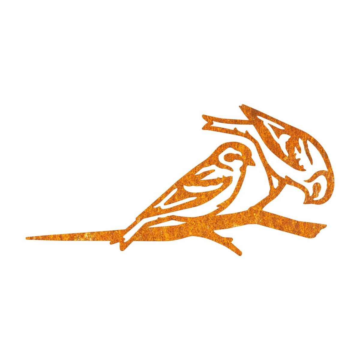 Close-Up of Pair of Siskins Steel Tree Spike - Rustic