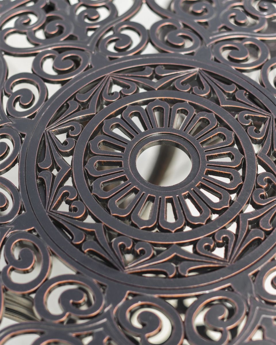 Parasol Holder In Copper Garden Table 