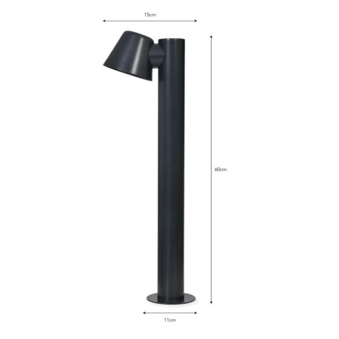 Modern Black Outdoor Pillar Path Light Measurements