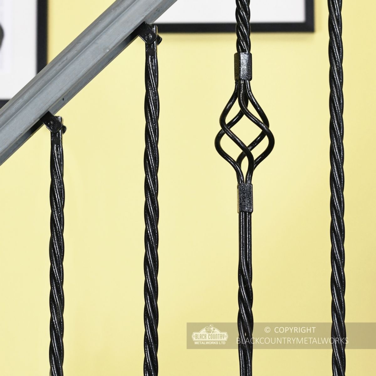 Set of 3 "Grosvenor" Rope Twist Stair Spindles - Pattern 4 - Close Up Set of 3 "Grosvenor" Rope Twist Stair Spindles - Pattern 4 - Close Up