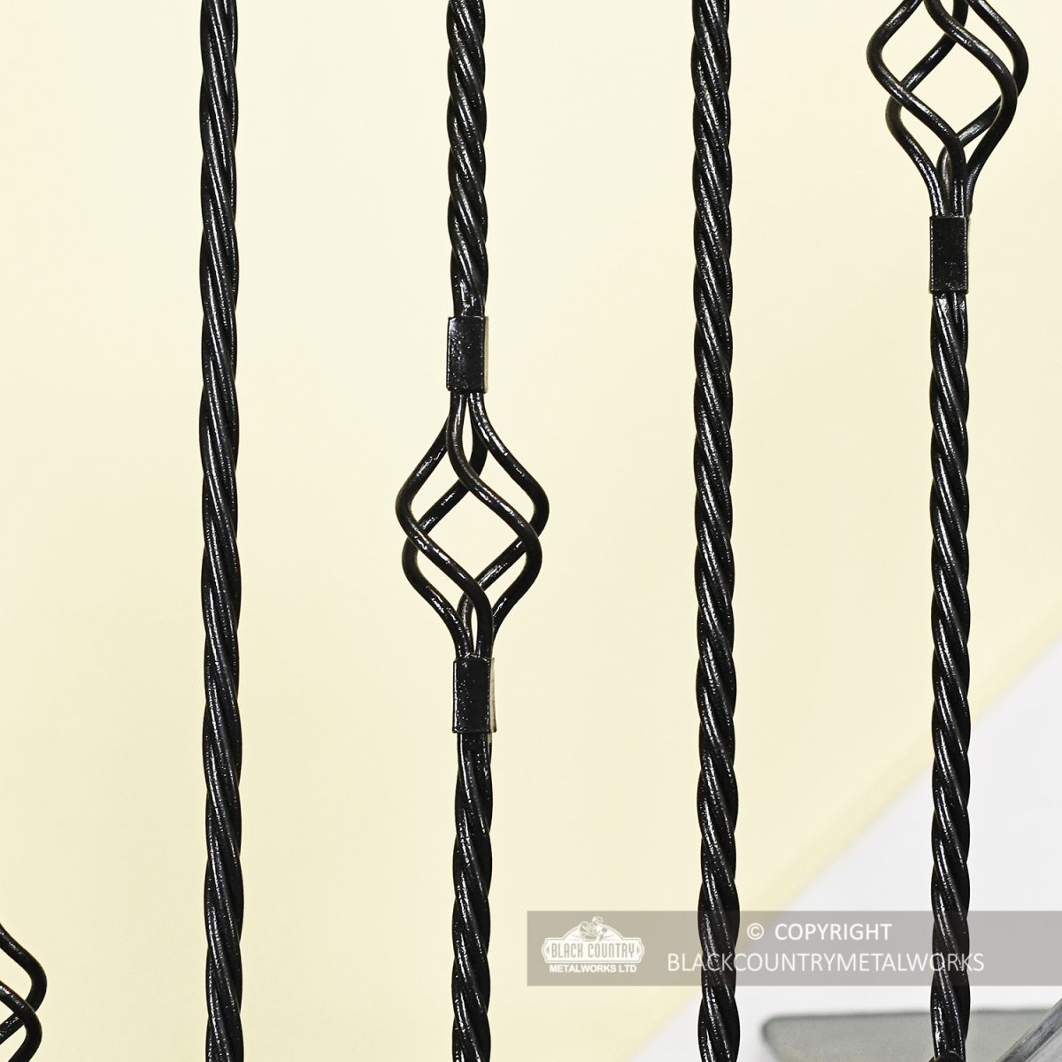 Close-up of the Black Finish on the Stair spindles