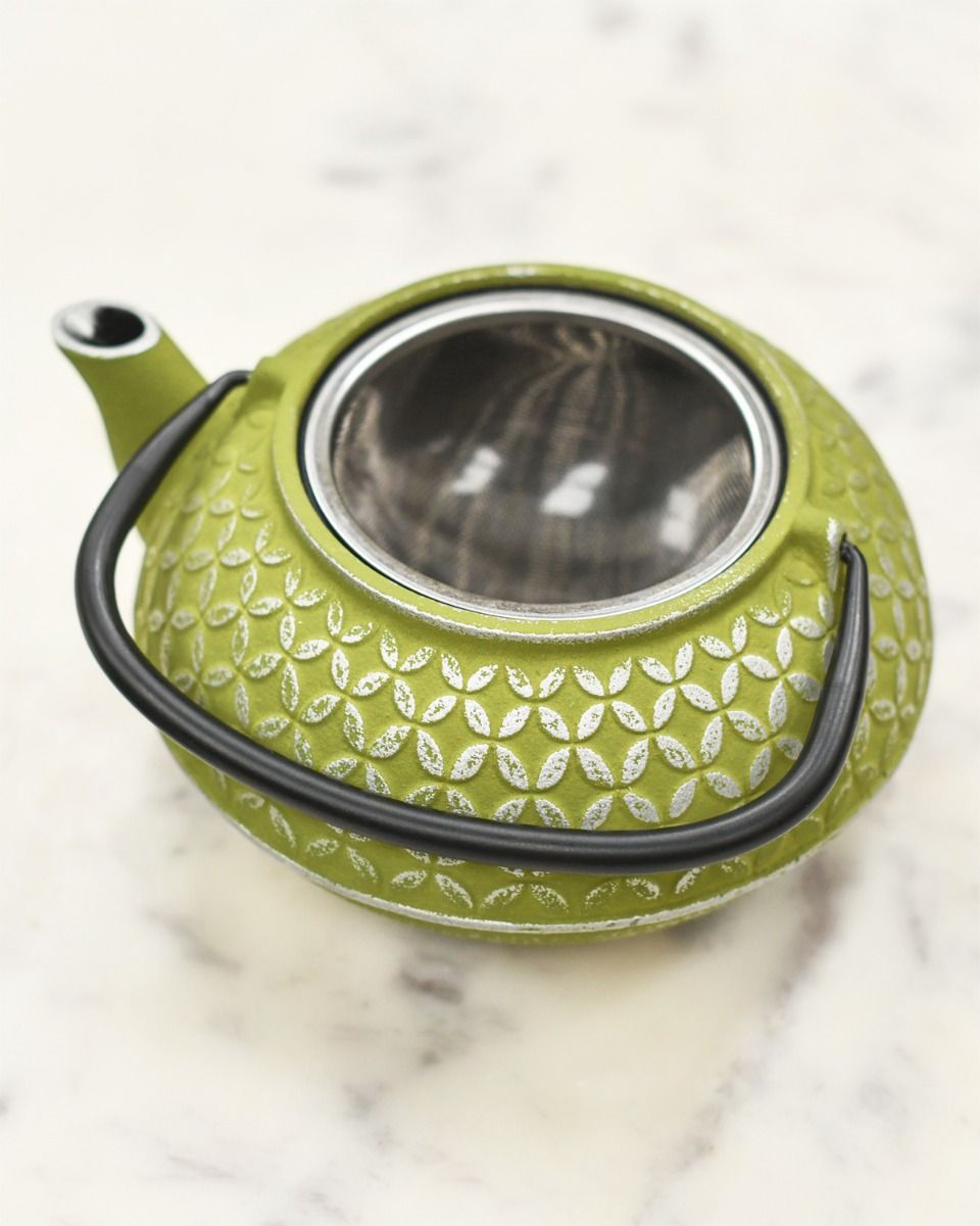 Teapot With Lid off Showing Tea Infuser 